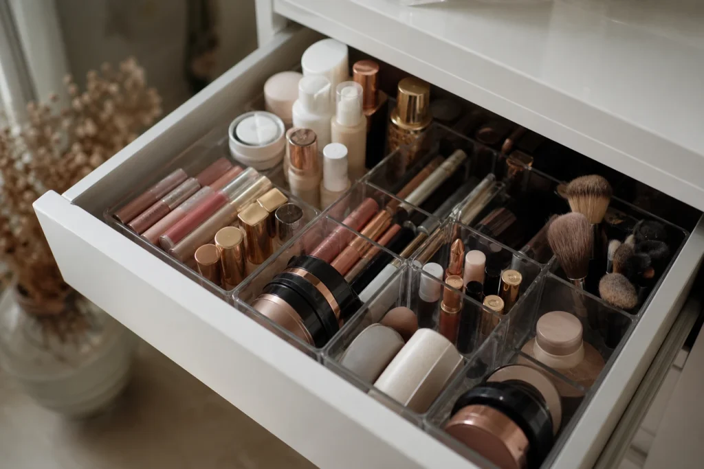 Organisez vos cosmétiques avec des rangements maquillage pour tiroir : astuces et inspirations